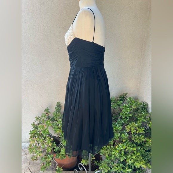 Vintage 60s cocktail dress short black chiffon satin beaded Sz XS Jay Herbert CA - Picture 9 of 11